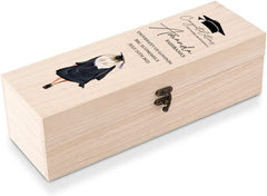 Personalised Female Graduation Wooden Wine or Champagne Box Gift