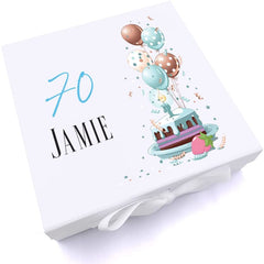 Personalised 70th Birthday Gifts For Him Keepsake Memory Box