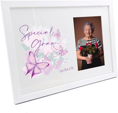 Personalised Special Gran Pink and Purple Butterfly Gift Photo Frame