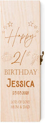Personalised Birthday Any Age Wooden Wine or Champagne Gift Box