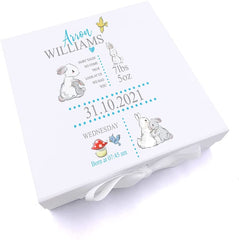 ukgiftstoreonline Personalised Rabbit Baby Boy Keepsake Memory Box Gift