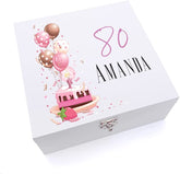 ukgiftstoreonline Personalised 80th Birthday Gifts For Her Keepsake Wooden Box
