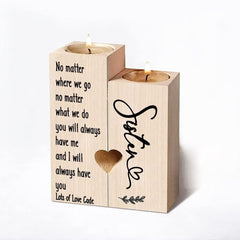 Personalised Sister Double Tea Light Candle Holder Gift