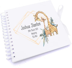 Personalised Baby Memories Scrapbook | Photo Album Giraffe Design