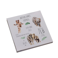 Personalised Large Linen Safari Animal New Baby Photo Album