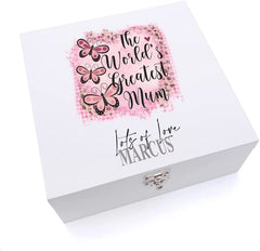 ukgiftstoreonline Personalised Worlds Best Mum Gift Keepsake Wooden Box