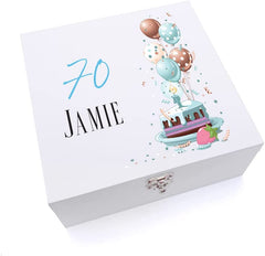 ukgiftstoreonline Personalised 70th Birthday Gifts For Him Keepsake Wooden Box