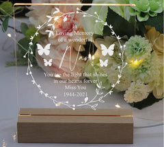 in Loving Memory of Nan Remembrance Memorial Personalised Light LED Lamp