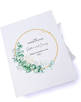Personalised Wedding Planner Engagement Gift With Ribbon Eucalyptus Design