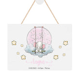 ukgiftstoreonline Personalised Baby Girl Plaque Gift With elephant on Swing Personalised Plaque Sign ukgiftstoreonline