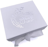 ukgiftstoreonline White Remembrance Keepsake Memory Box Gift With Silver Print