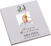 Personalised 21st Birthday Photo Album Linen Cover With Leaf Design