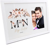 Personalised Boho Style Black Text Wedding Photo Frame