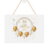 ukgiftstoreonline Personalised 50th Birthday Plaque Gift With Balloons Personalised Plaque Gift ukgiftstoreonline