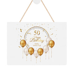 ukgiftstoreonline Personalised 50th Birthday Plaque Gift With Balloons Personalised Plaque Gift ukgiftstoreonline