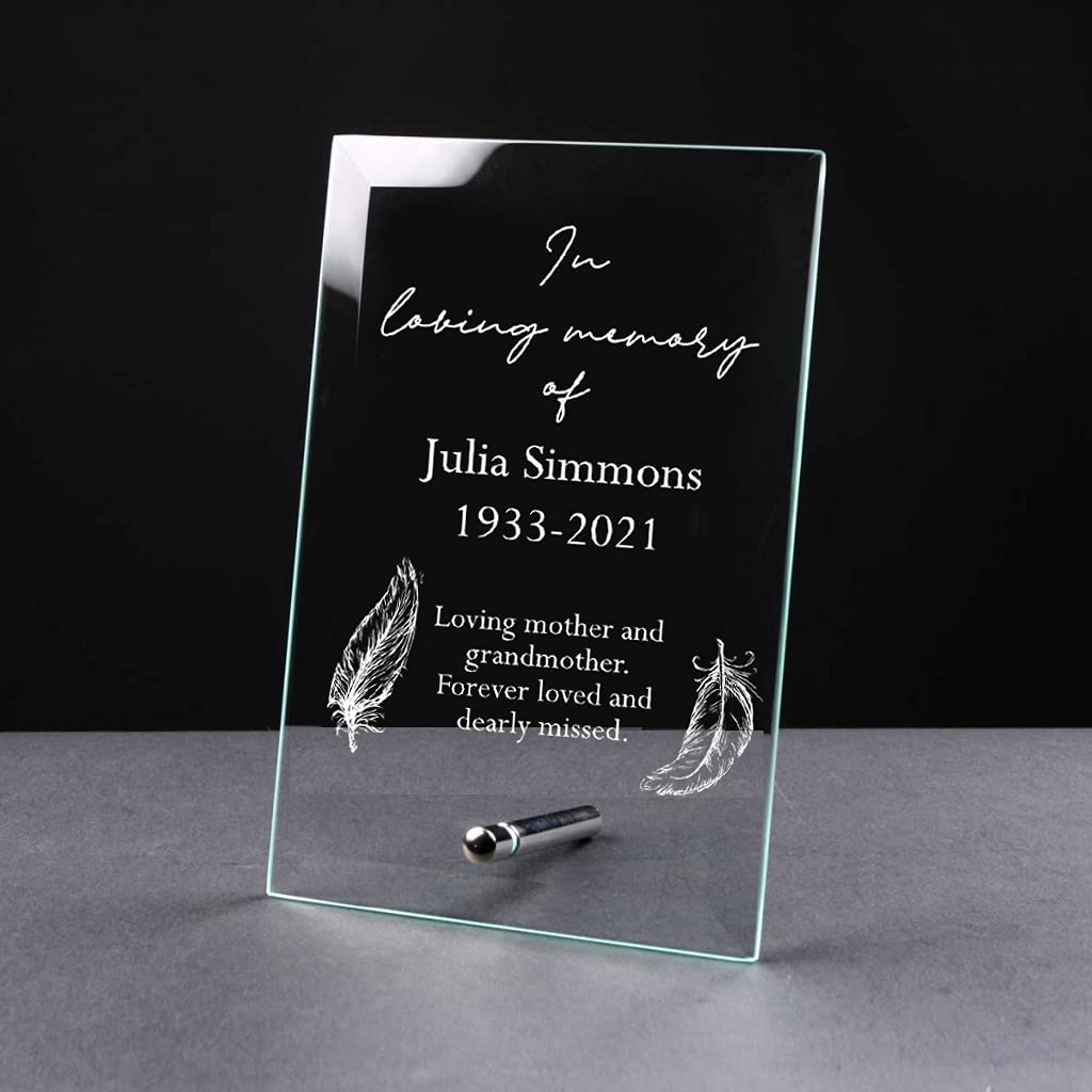 ukgiftstoreonline Personalised In Loving Memory Remembrance Glass Plaque Loving Memory Remembrance ukgiftstoreonline Medium Size