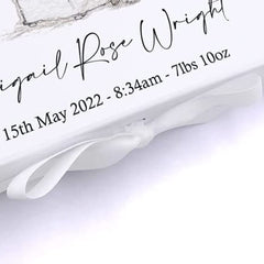 ukgiftstoreonline Personalised Cute Baby Keepsake Memory Box Gift With Hand Drawn Elements