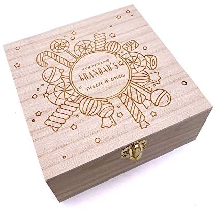 Personalised Wooden Gift Box – Custom Engraved Candy Storage Keepsake Personalised Gifts ukgiftstoreonline