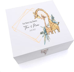 ukgiftstoreonline Personalised First Keepsake Large Wooden Box Keepsake Wooden box ukgiftstoreonline