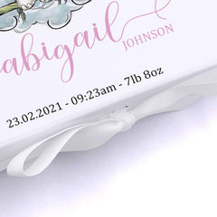 ukgiftstoreonline Personalised Baby Girl Gift Keepsake Memory Box Elephant On Swing