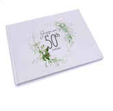 Personalised 50th Birthday Gift Guest Book with Botanical Design