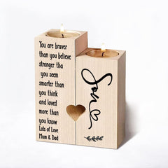 Personalised Son Double Tea Light Candle Holder Gift