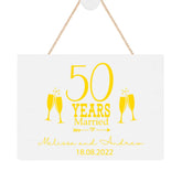 ukgiftstoreonline Personalised 50th Wedding Anniversary Keepsake Plaque Champagne Design