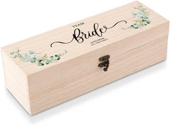 Personalised Wooden Wine or Champagne Box Hen Night Gift Team Bride