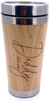Personalised Bamboo Insulated Daddy Travel Mug Gift