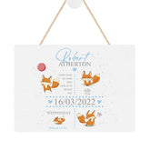 ukgiftstoreonline Personalised Baby Boy Hanging Rope Plaque Nursery Birth Details
