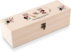Personalised Wooden Wine or Champagne Box Wedding Keepsake Gift Couple