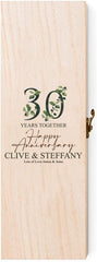 Personalised 30th Anniversary Wooden Wine or Champagne Box Gift