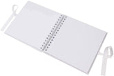 Mr and Mrs Wedding White Scrapbook Guest Book Photo Album Silver Script Butterfly Design