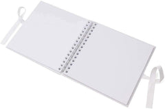 Mr and Mrs Wedding White Scrapbook Guest Book Photo Album Silver Script Butterfly Design