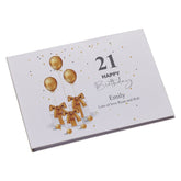 Personalised A4 Linen 21st Birthday Guest Book Printed With Presents