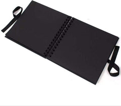 Family Black Scrapbook Photo album With Gold Script Leaf Design