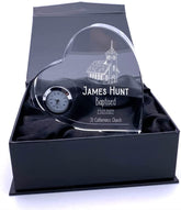 Engraved Heart Crystal Clock Baptism Gift