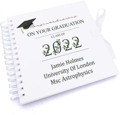 Personalised Graduation Scrapbook Photo Album Leaf Number Design