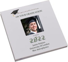 Personalised Graduation Photo Album Linen Cover With Leaf Design