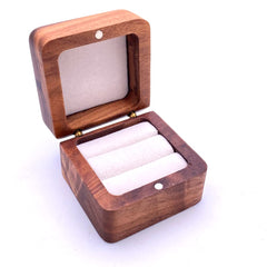 Personalised Wedding Ring Box Holder for 2 Rings With Hearts