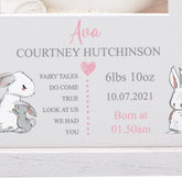 Personalised Baby Girl Photo Frame With Birth Details Multi Three Photos