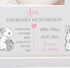 Personalised Baby Girl Photo Frame With Birth Details Multi Three Photos