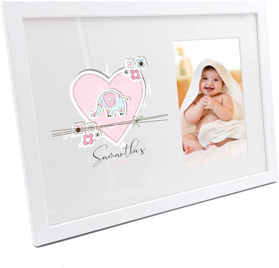 Personalised Baby Shower Heart Design Photo Frame Baby Photo Frame ukgiftstoreonline