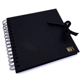 Personalised Initials Metal Stamped Black Scrapbook Photo Album Or Guest Book