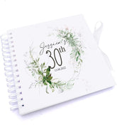 Personalised 30th Birthday Scrapbook Photo album Gift With Botanical Design