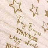 ukgiftstoreonline Personalised Baby Wooden Keepsake Memories Box Gift Tiny Fingers Verse