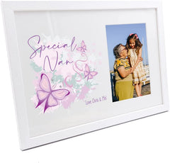 Personalised Special Nan Pink and Purple Butterfly Gift Photo Frame