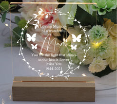 in Loving Memory of Mum Remembrance Memorial Personalised Light LED Lamp Personalised Lights ukgiftstoreonline