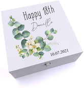 ukgiftstoreonline Personalised Luxury Any Age Birthday Gift Eucalyptus Keepsake Wooden Box
