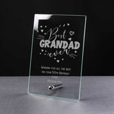 ukgiftstoreonline Personalised Best Grandad Ever Glass Plaque